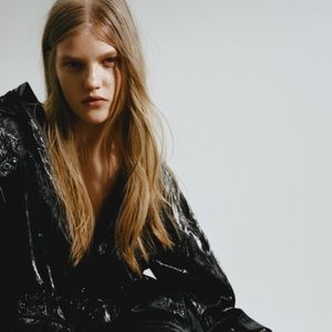 Zara water repellent shiny effect parka